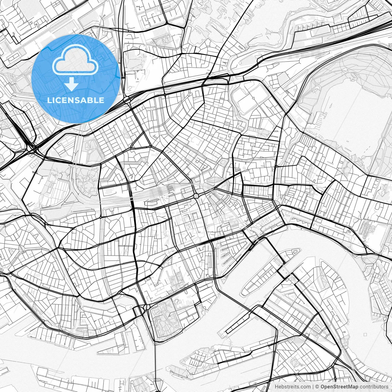 Vector PDF map of Rotterdam, Netherlands