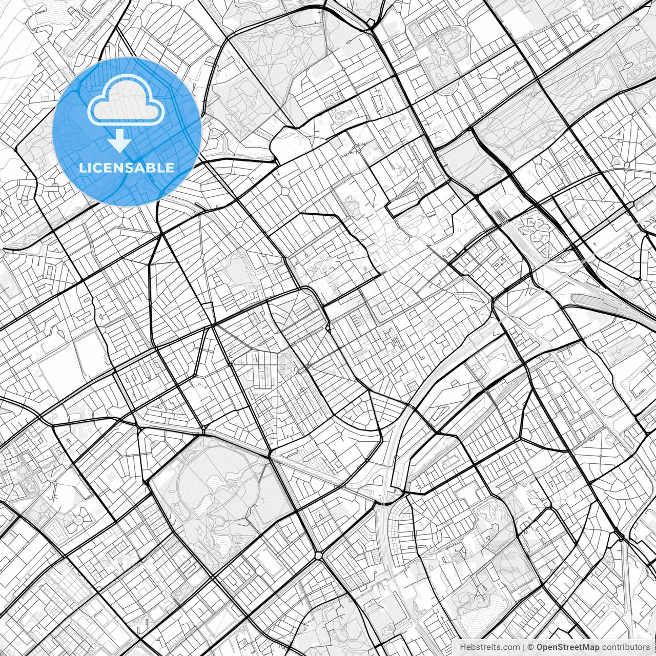 Vector PDF map of The Hague, Netherlands