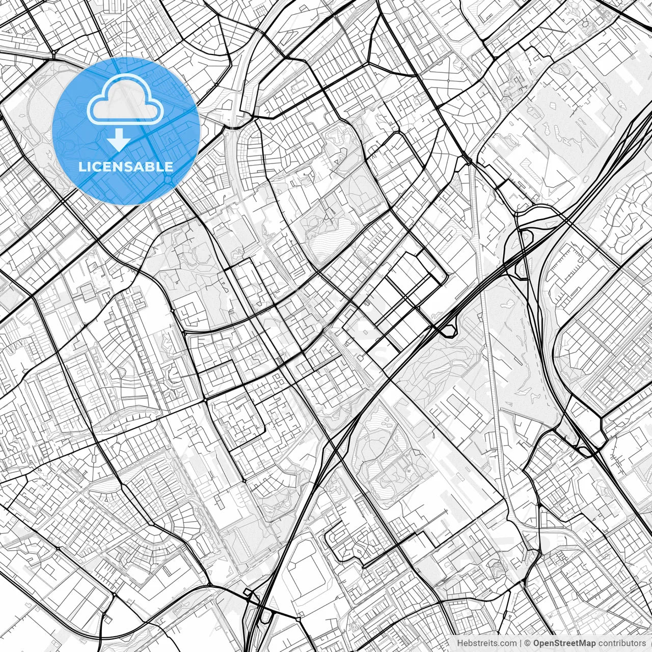 Vector PDF map of Rijswijk, Netherlands