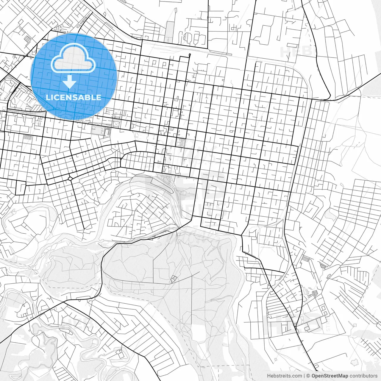 Vector PDF map of Maykop, Russia