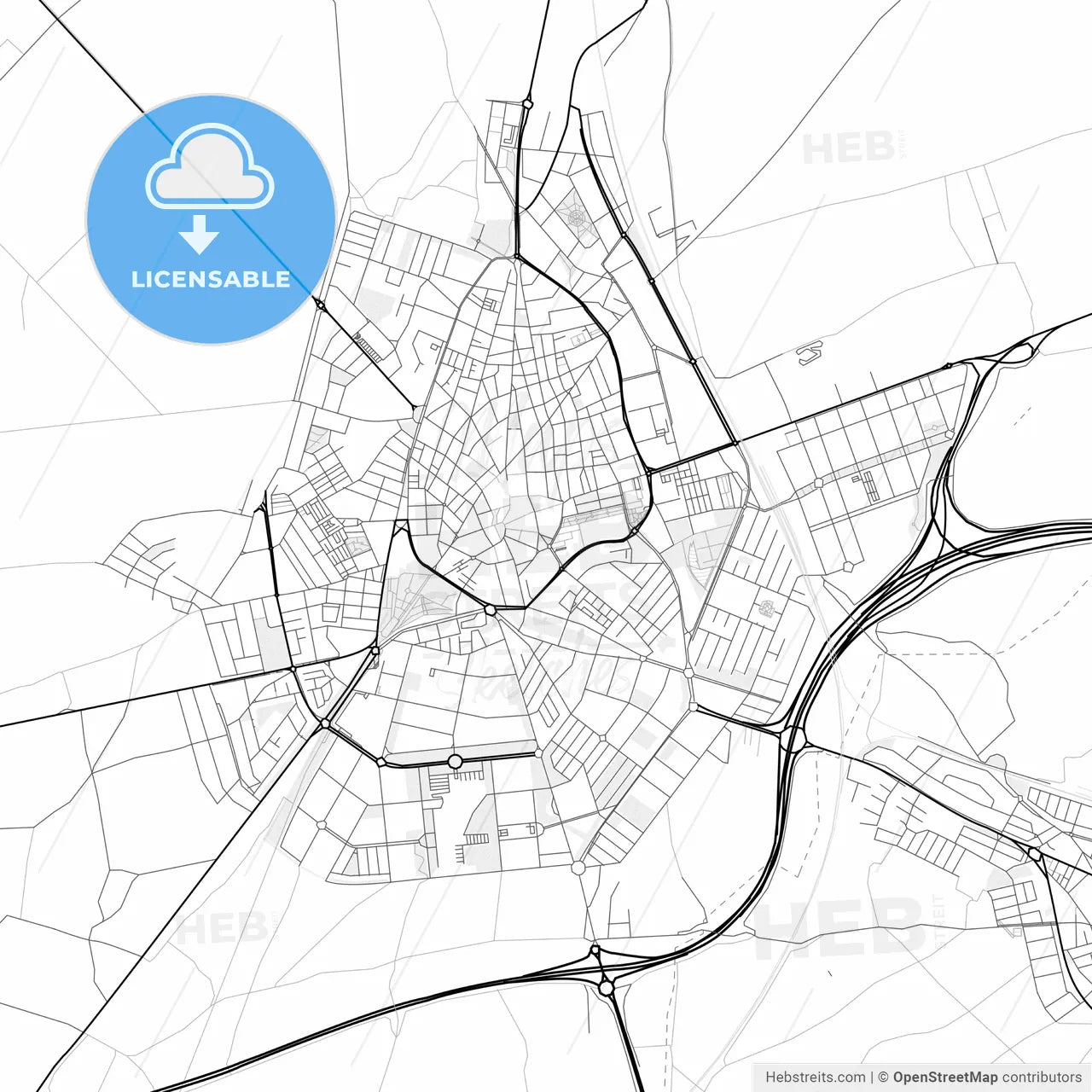 Vector PDF map of Ciudad Real, Spain