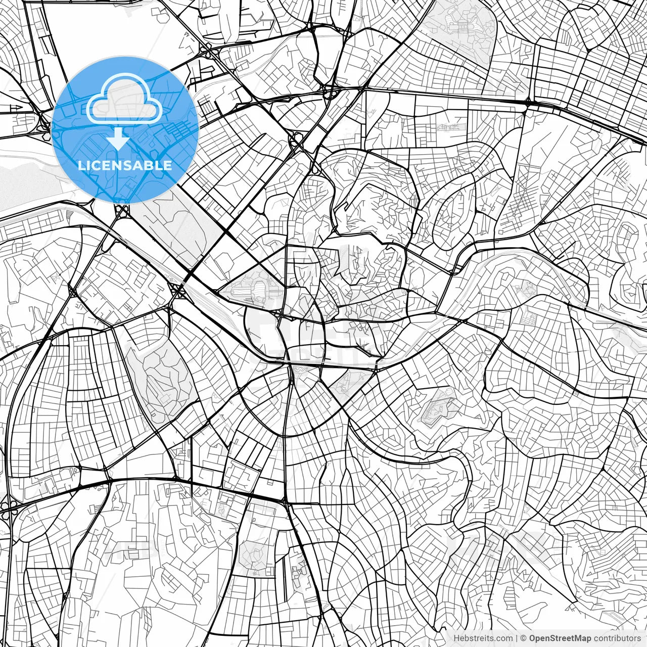 Vector PDF map of Ankara, Turkey