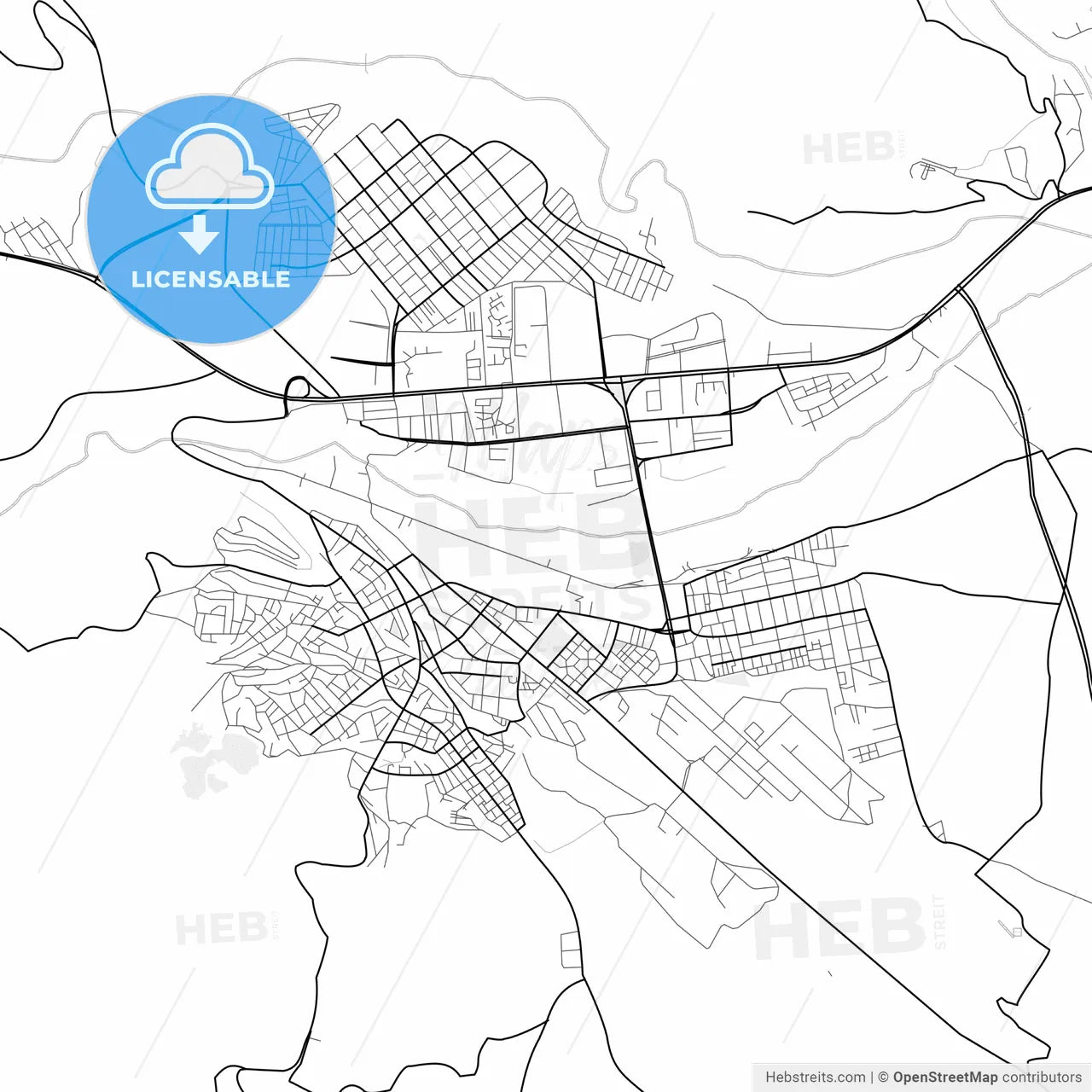 Vector PDF map of Bingöl, Turkey