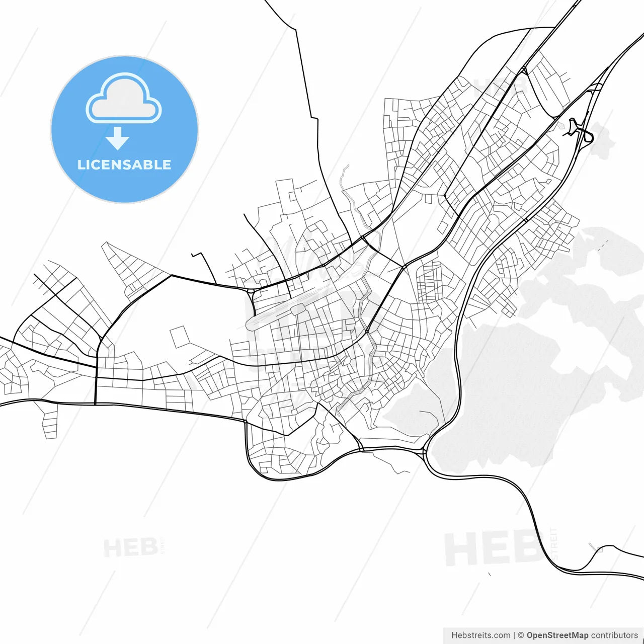 Vector PDF map of Burdur, Turkey