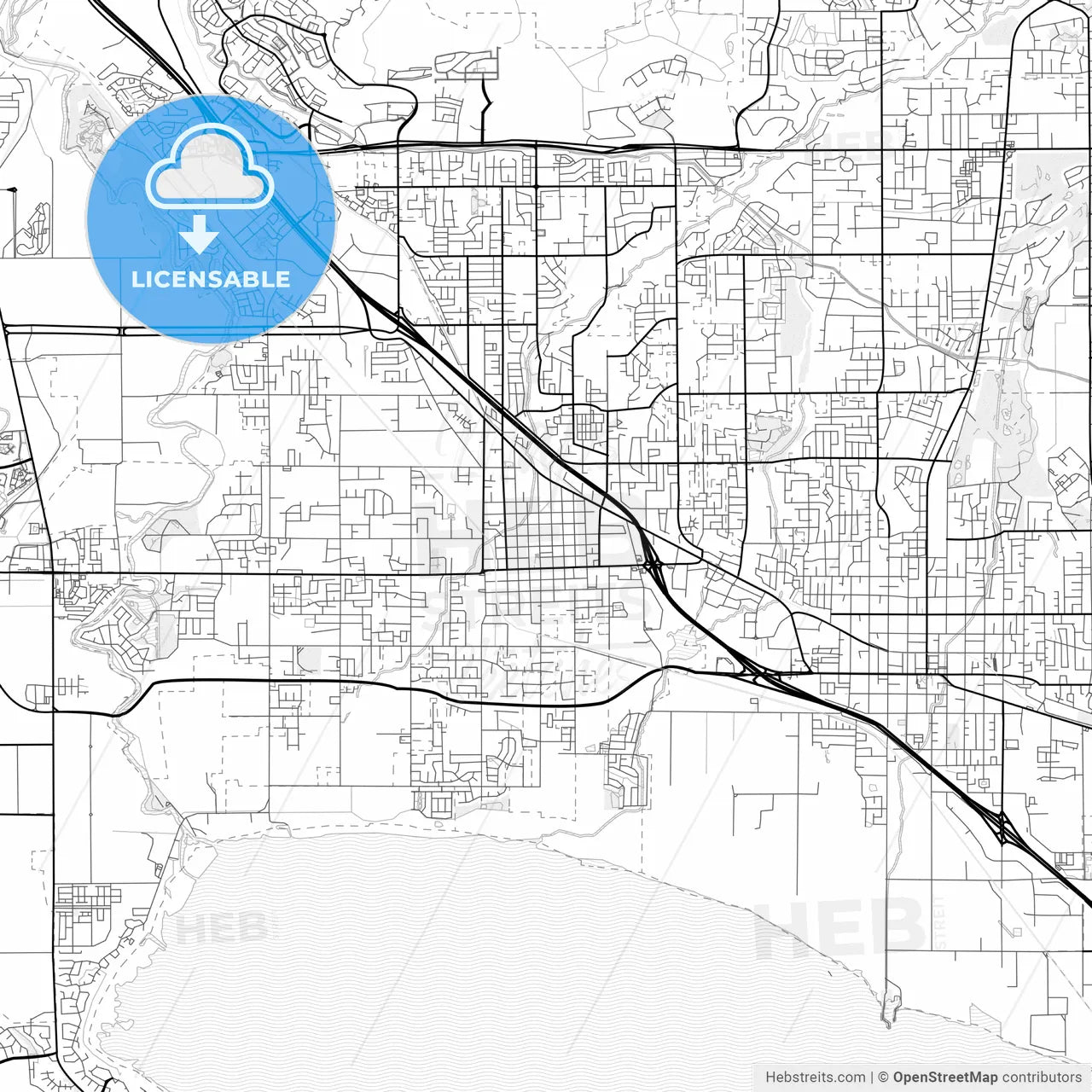 Vector PDF map of Lehi, Utah, United States