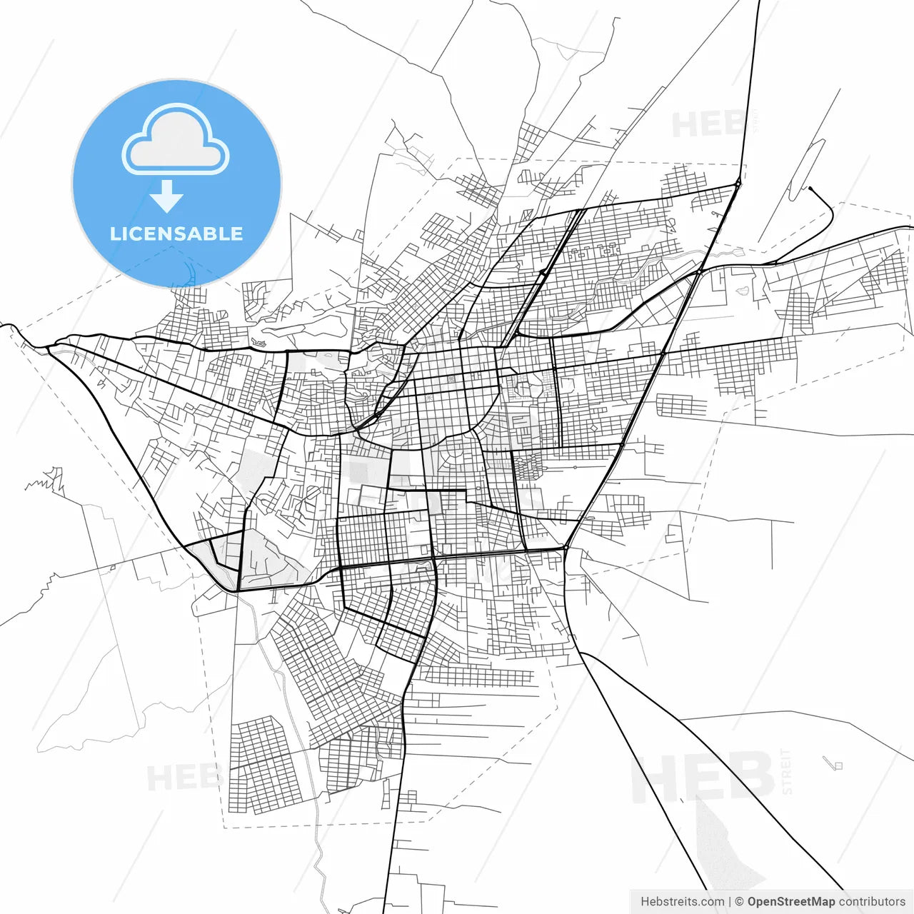 Vector PDF map of La Rioja, Argentina