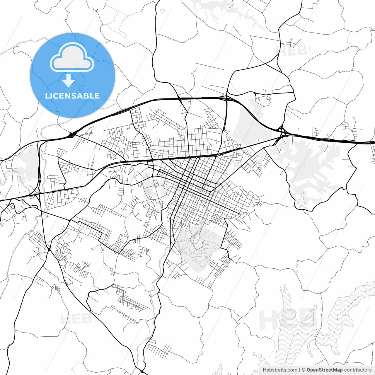 Vector PDF map of Campo Largo, Brazil