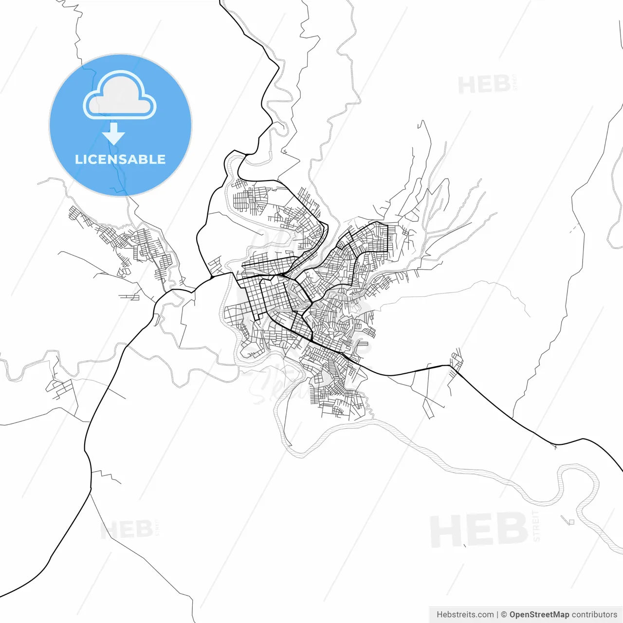 Vector PDF map of Florencia, Colombia
