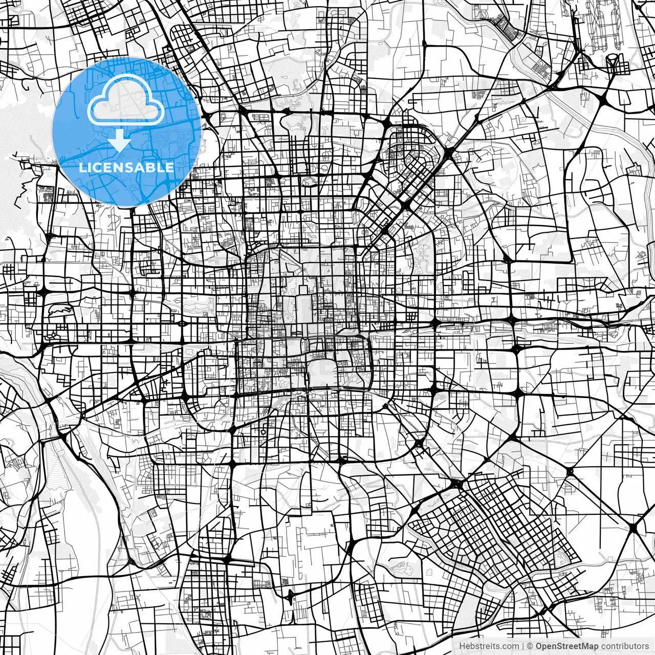 Vector PDF map of Beijing, China