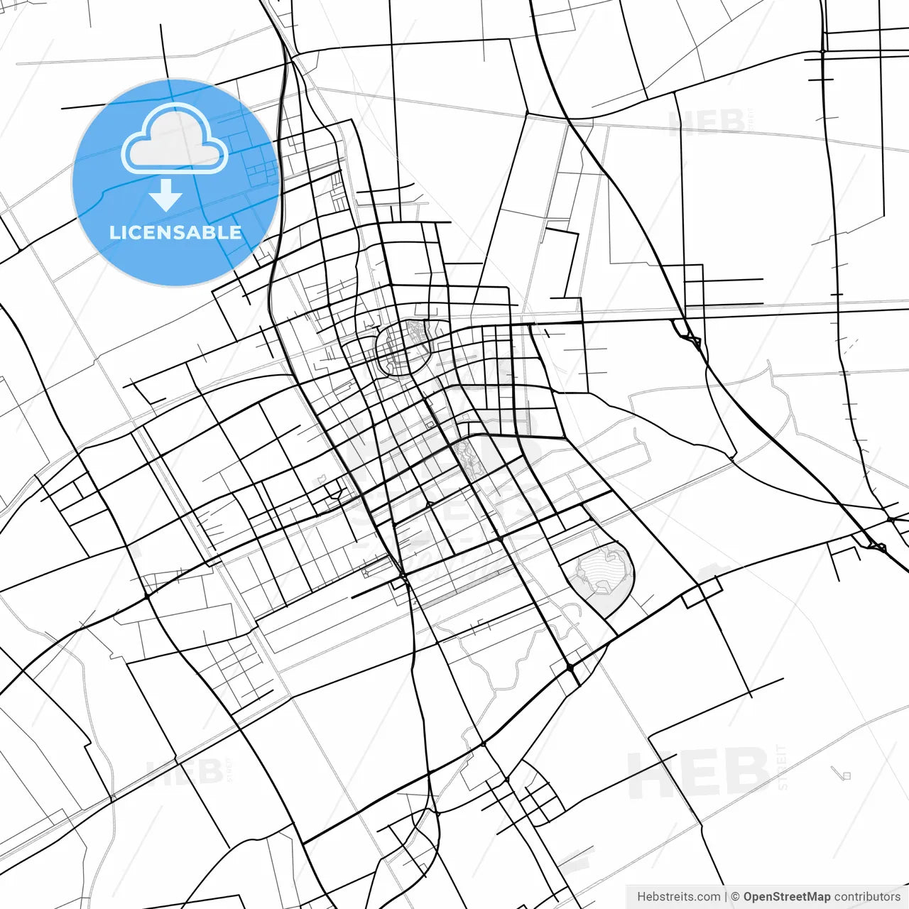 Vector PDF map of Rugao, China