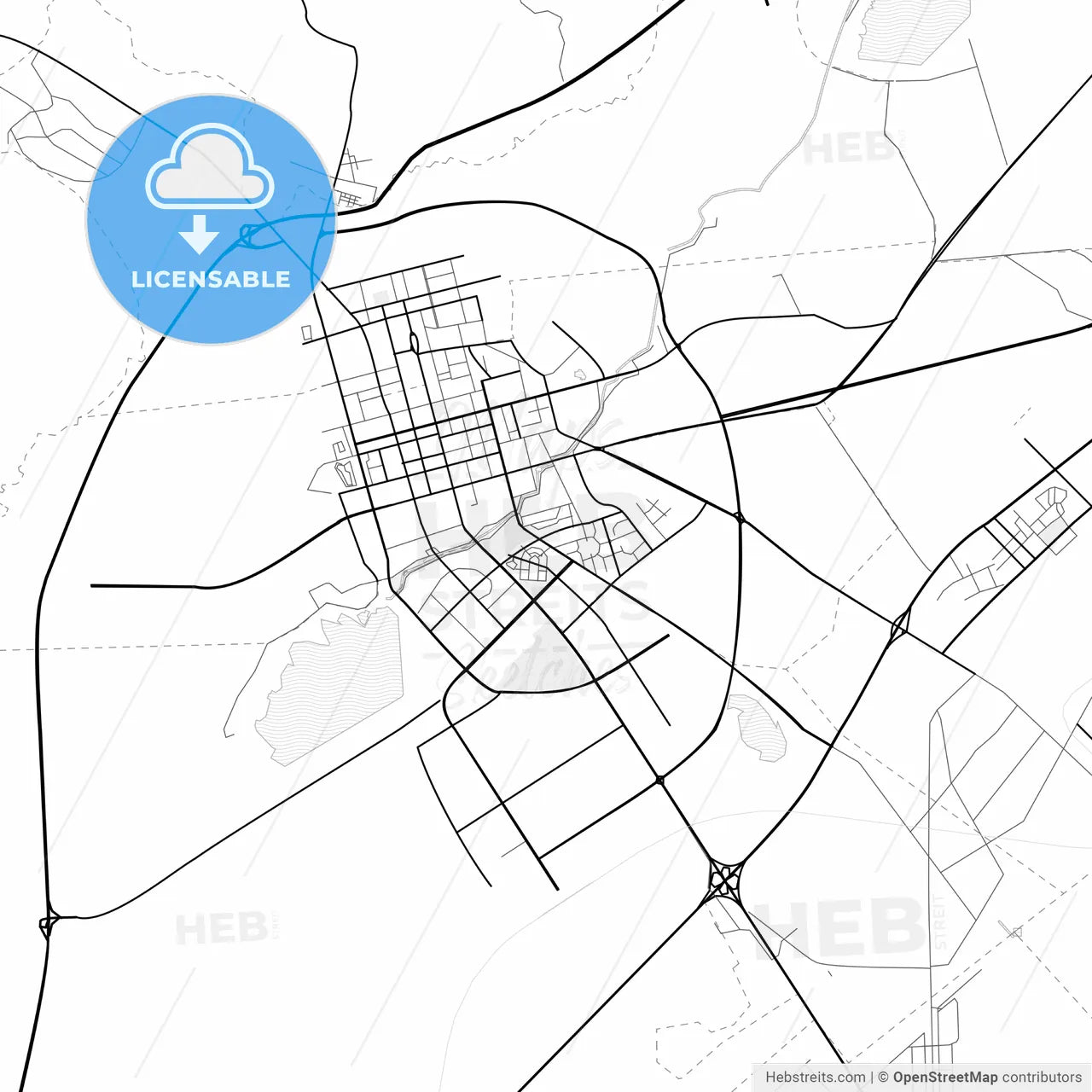 Vector PDF map of Karamay, China