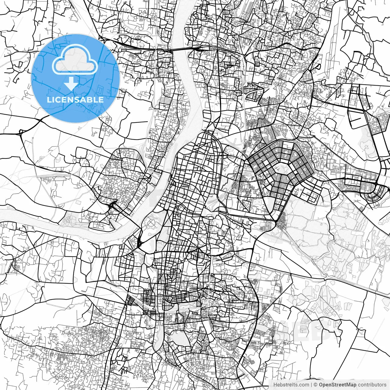 Vector PDF map of Kolkata, India