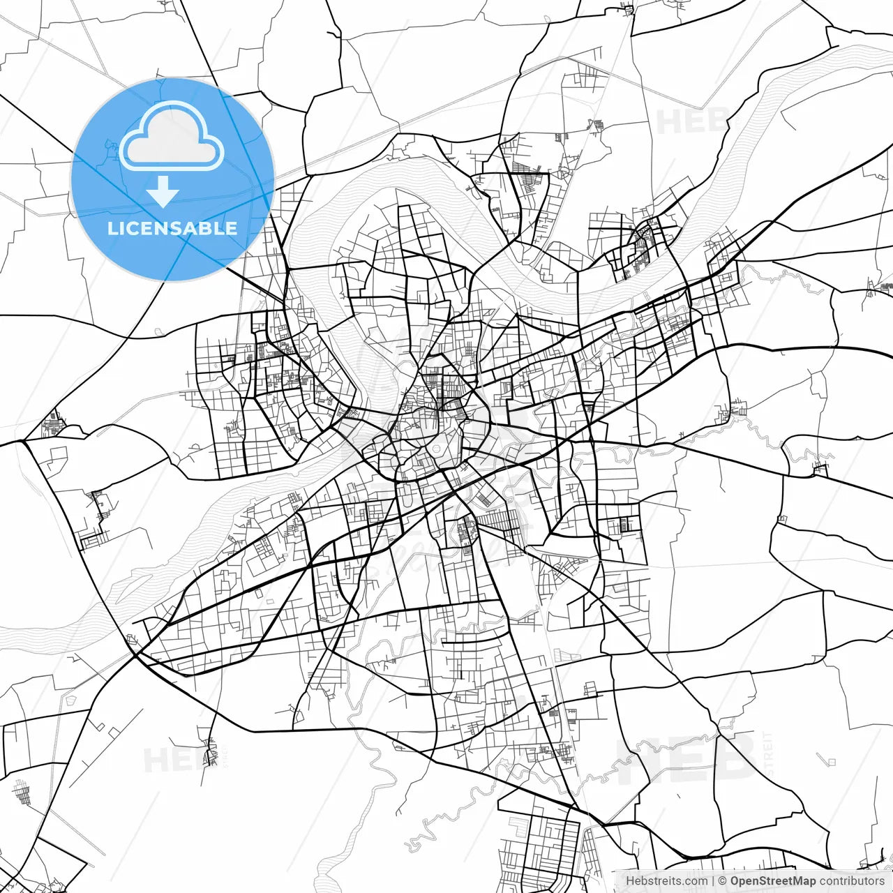 Vector PDF map of Surat, India