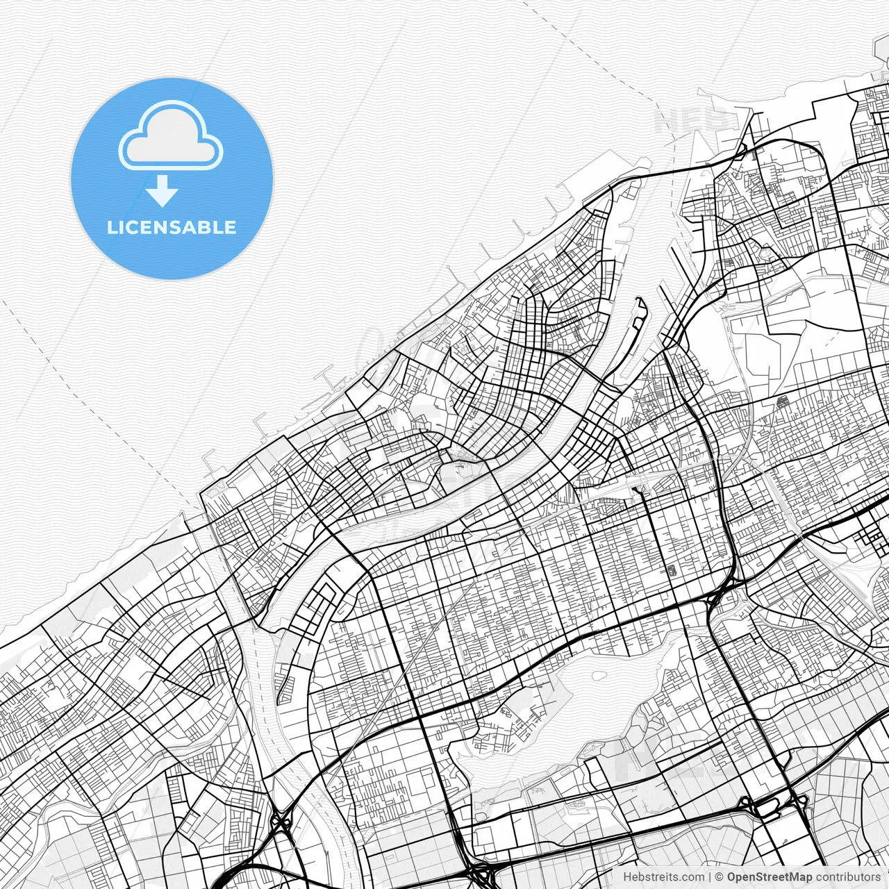 Vector PDF map of Niigata, Japan