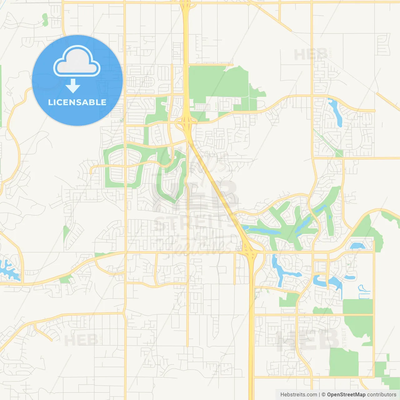 Empty vector map of Menifee, California, USA