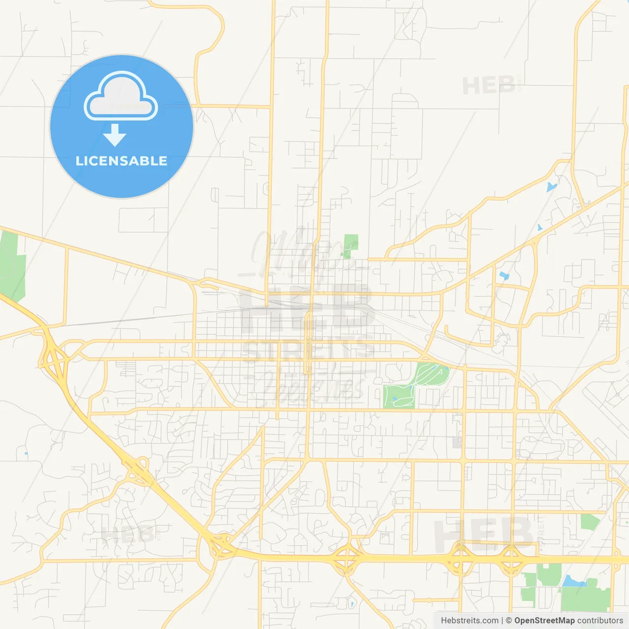 Empty vector map of Jonesboro, Arkansas, USA