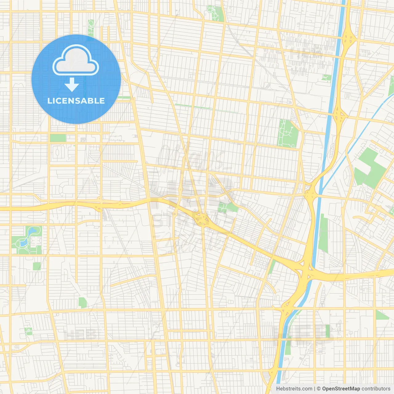Empty vector map of Lynwood, California, USA
