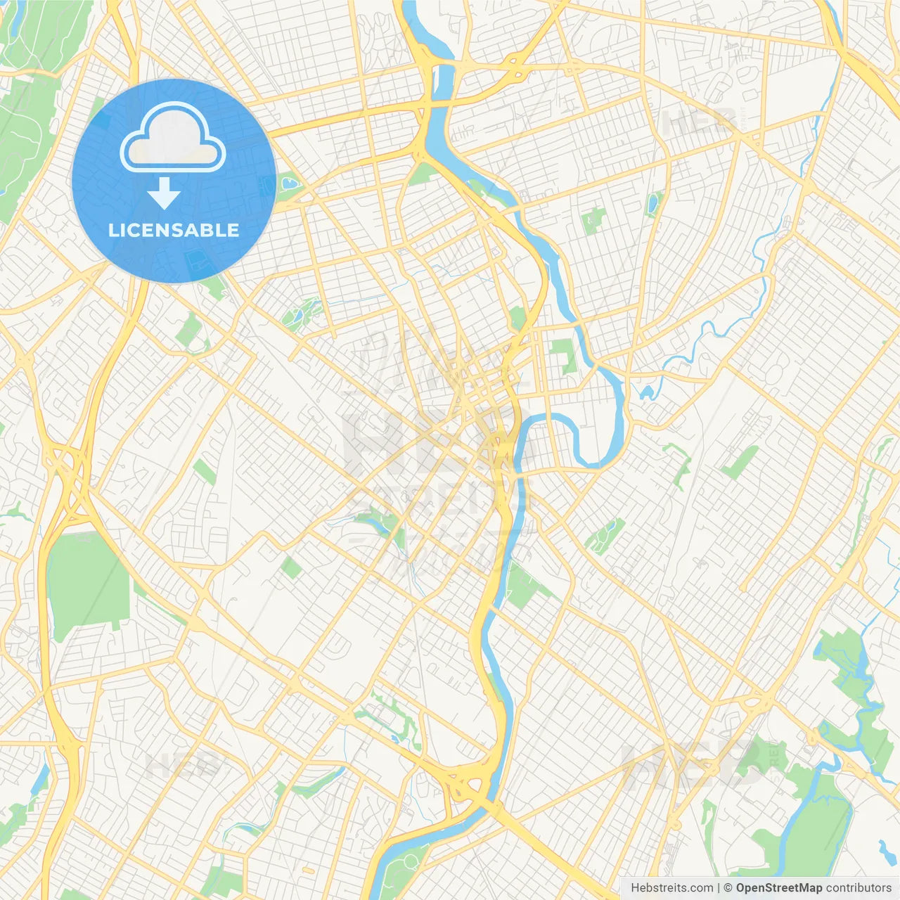 Empty vector map of Passaic, New Jersey, USA