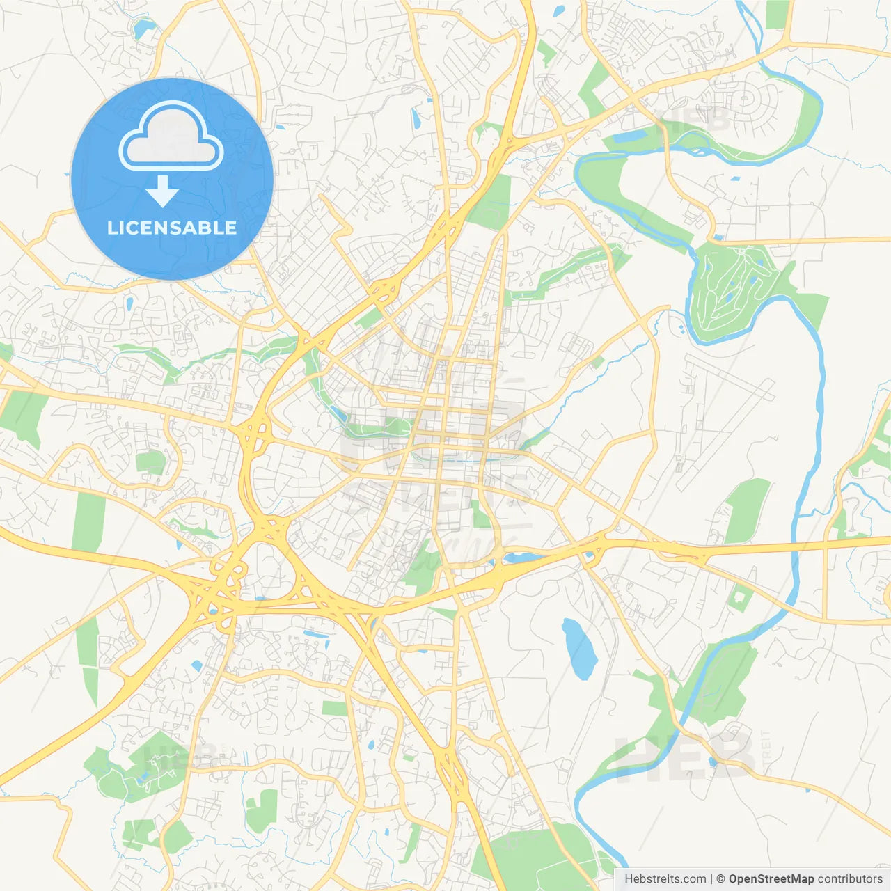 Empty vector map of Frederick, Maryland, USA