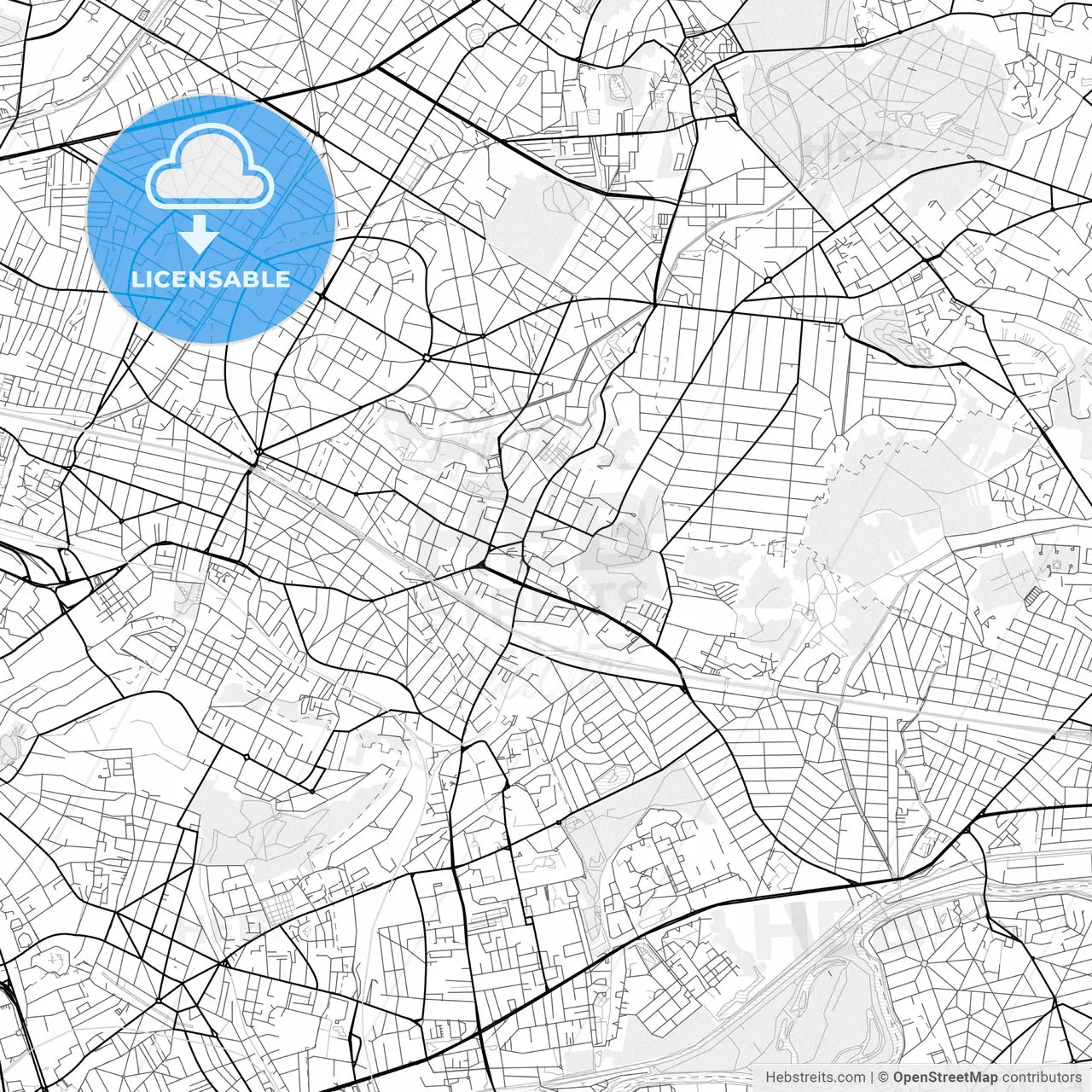 Vector PDF map of Gagny, France