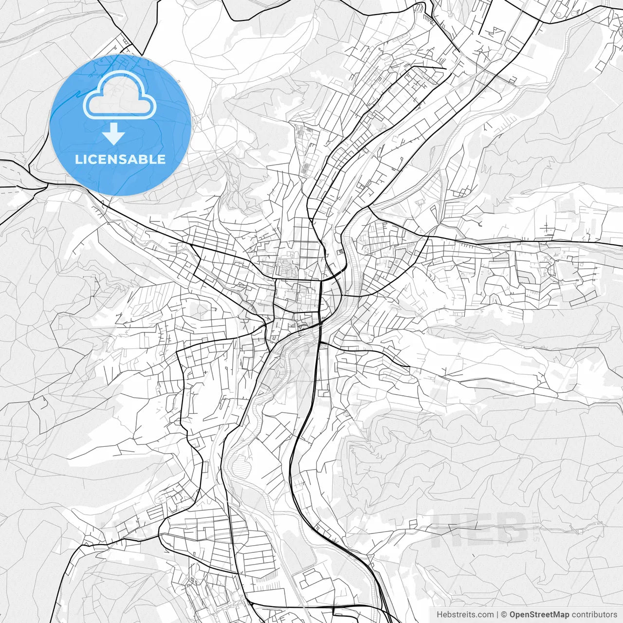 Vector PDF map of Jena, Germany