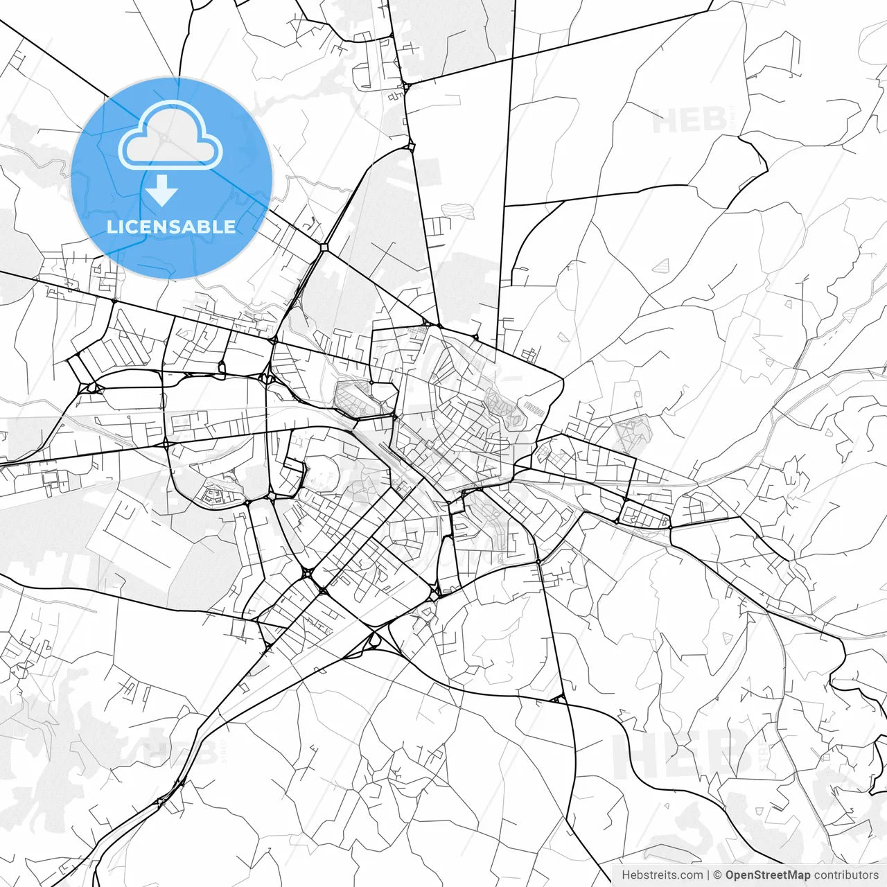 Vector PDF map of Arezzo, Italy
