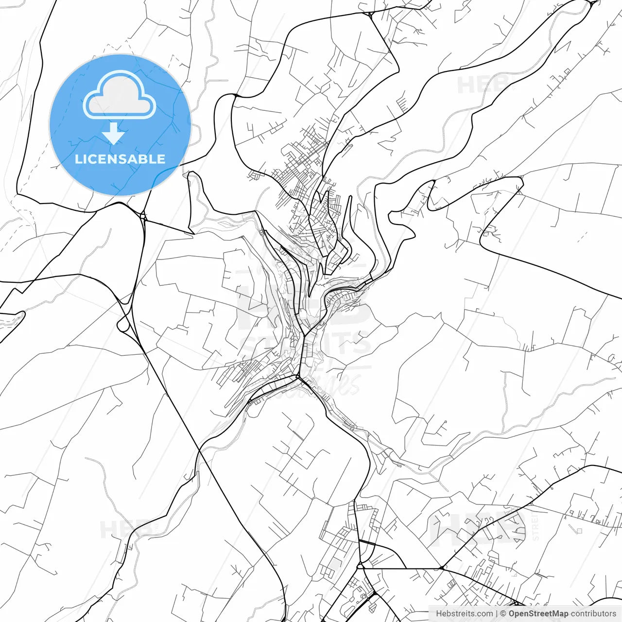 Vector PDF map of Modica, Italy