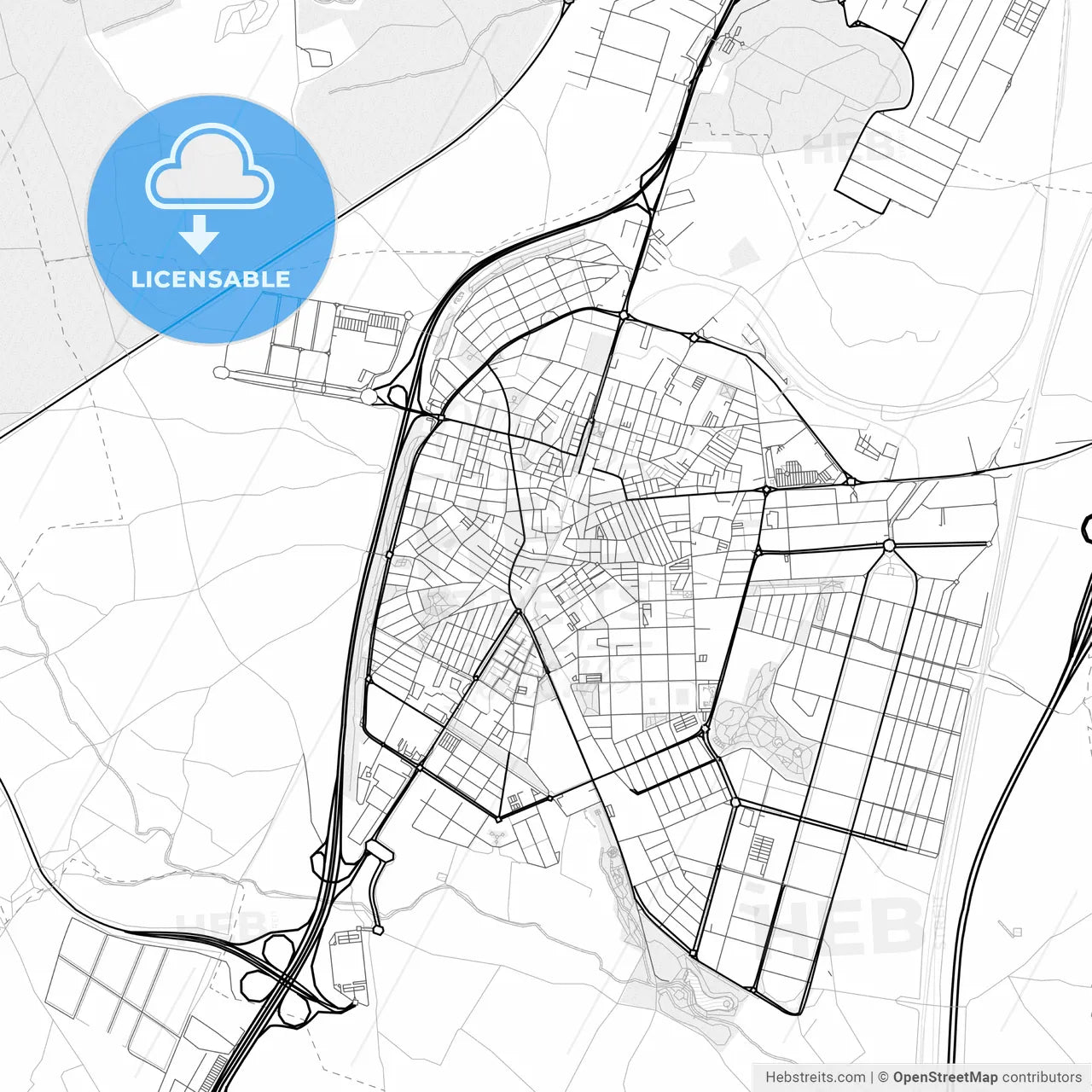 Vector PDF map of Parla, Spain