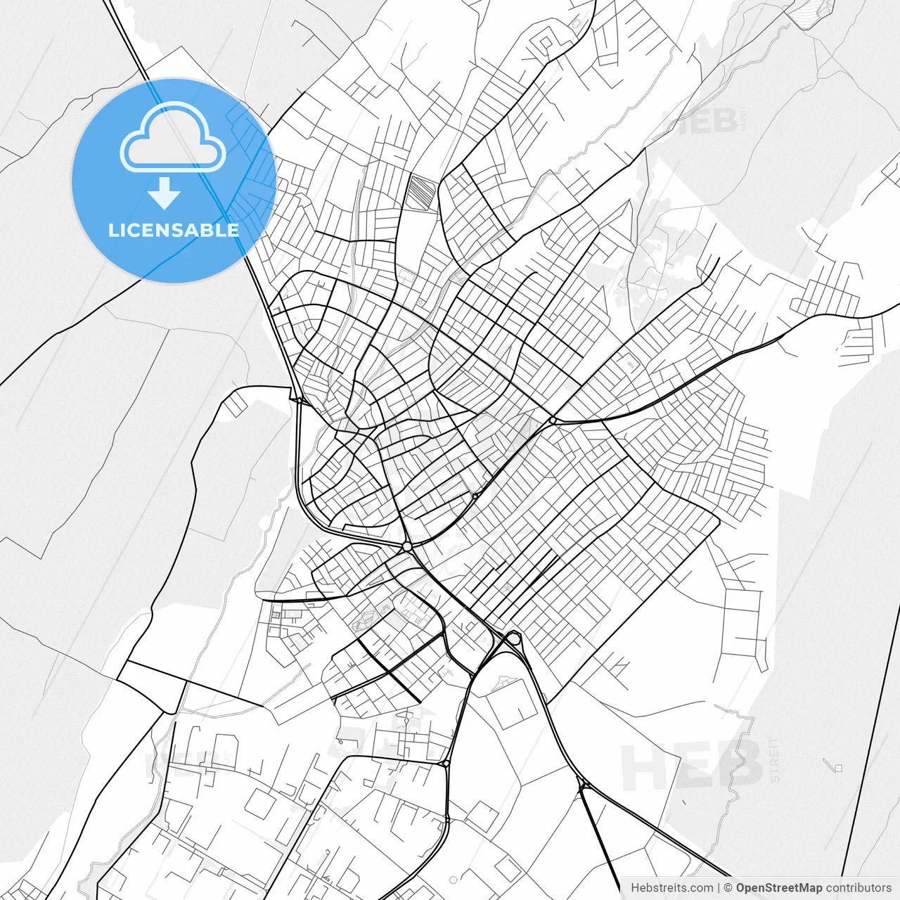 Vector PDF map of Kapaklı, Turkey