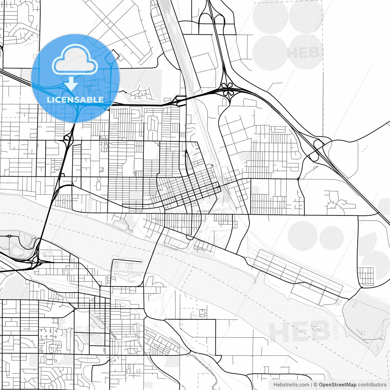 Vector PDF map of Pasco, Washington, United States