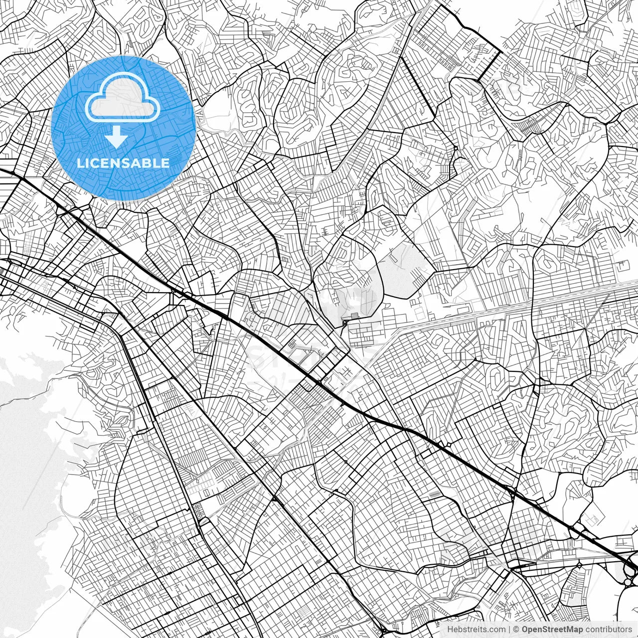 Vector PDF map of Belford Roxo, Brazil