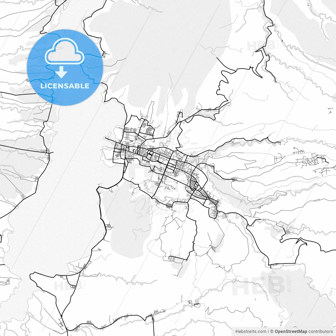 Vector PDF map of Bima, Indonesia