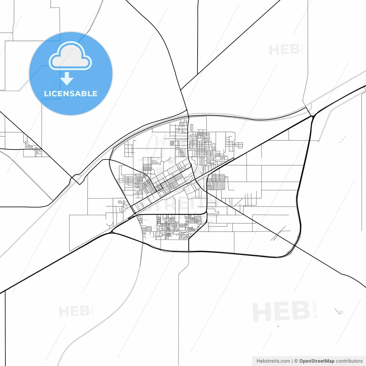 Vector PDF map of Okara, Pakistan