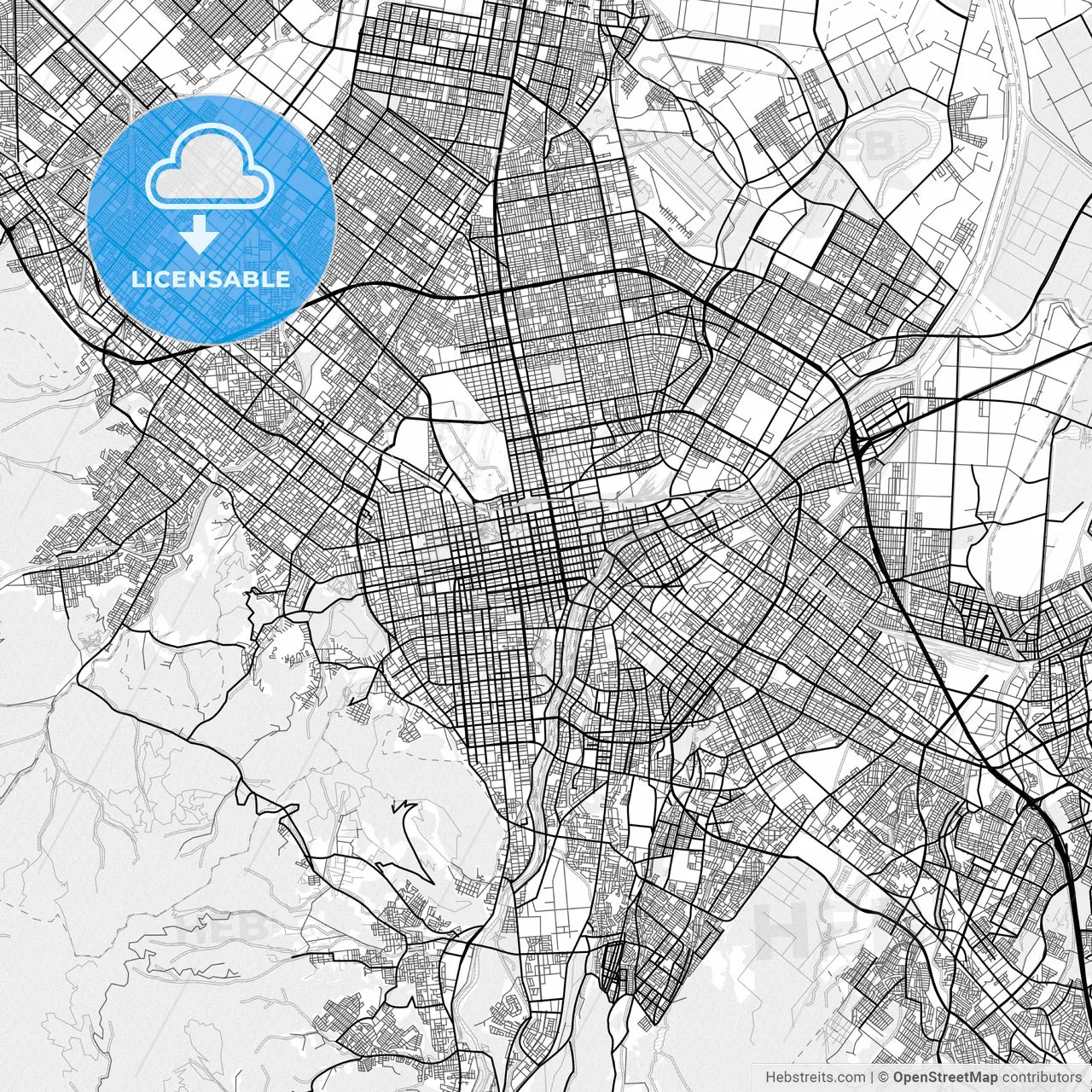 Vector PDF map of Sapporo, Japan