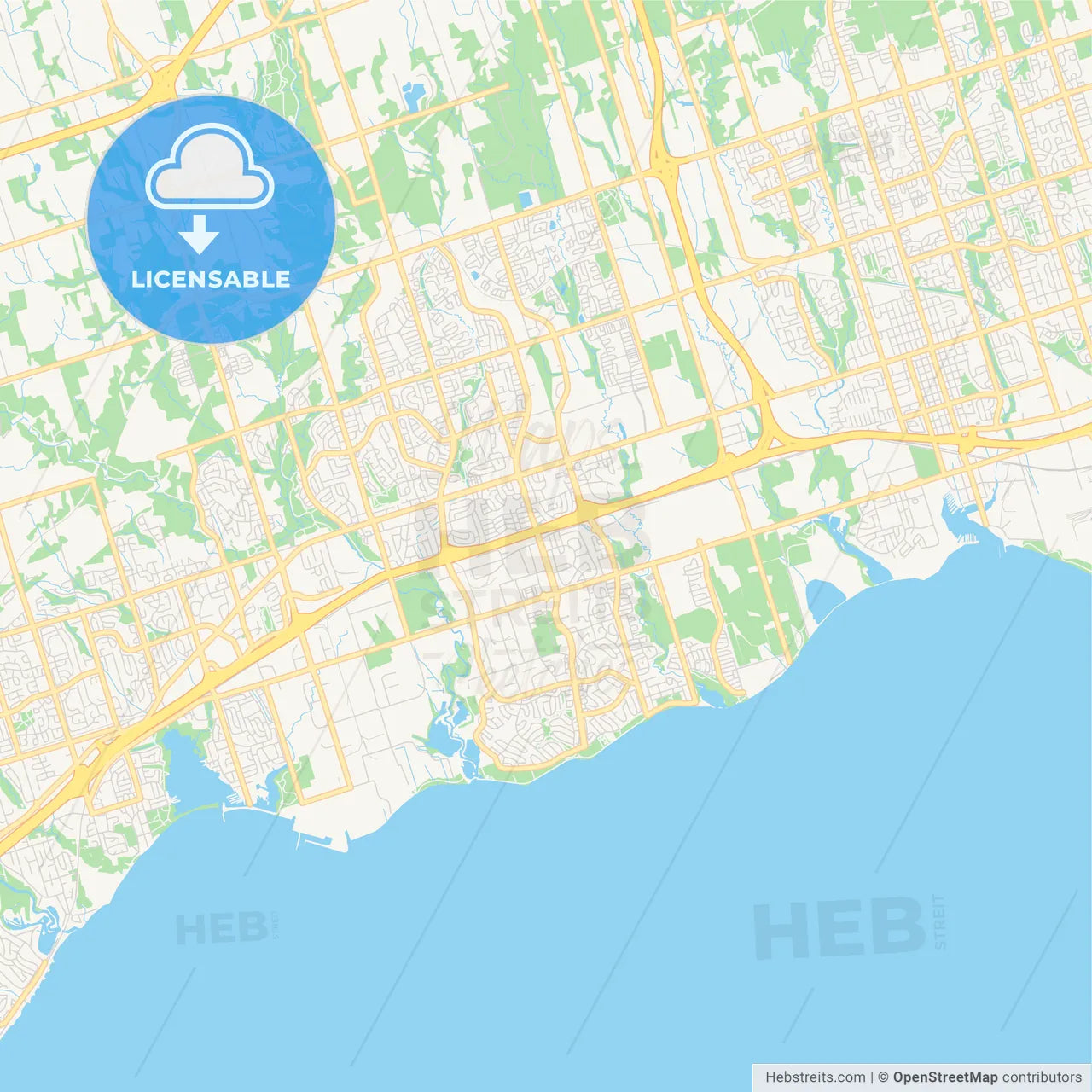 Empty vector map of Ajax, Ontario, Canada