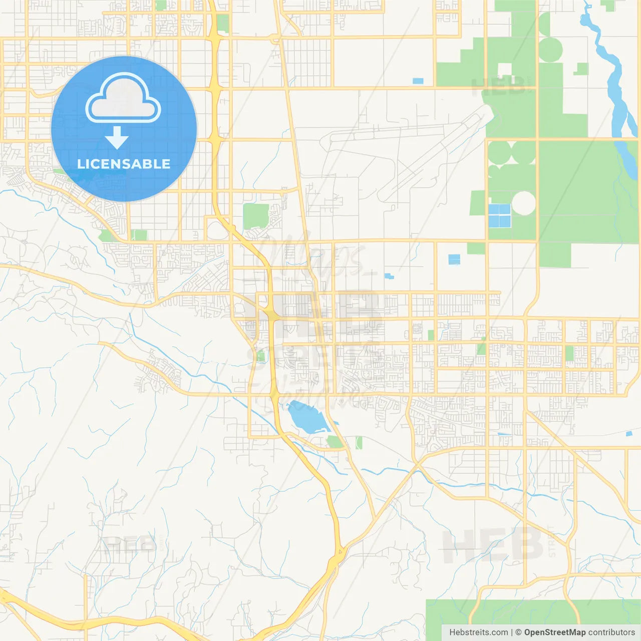 Empty vector map of Palmdale, California, USA