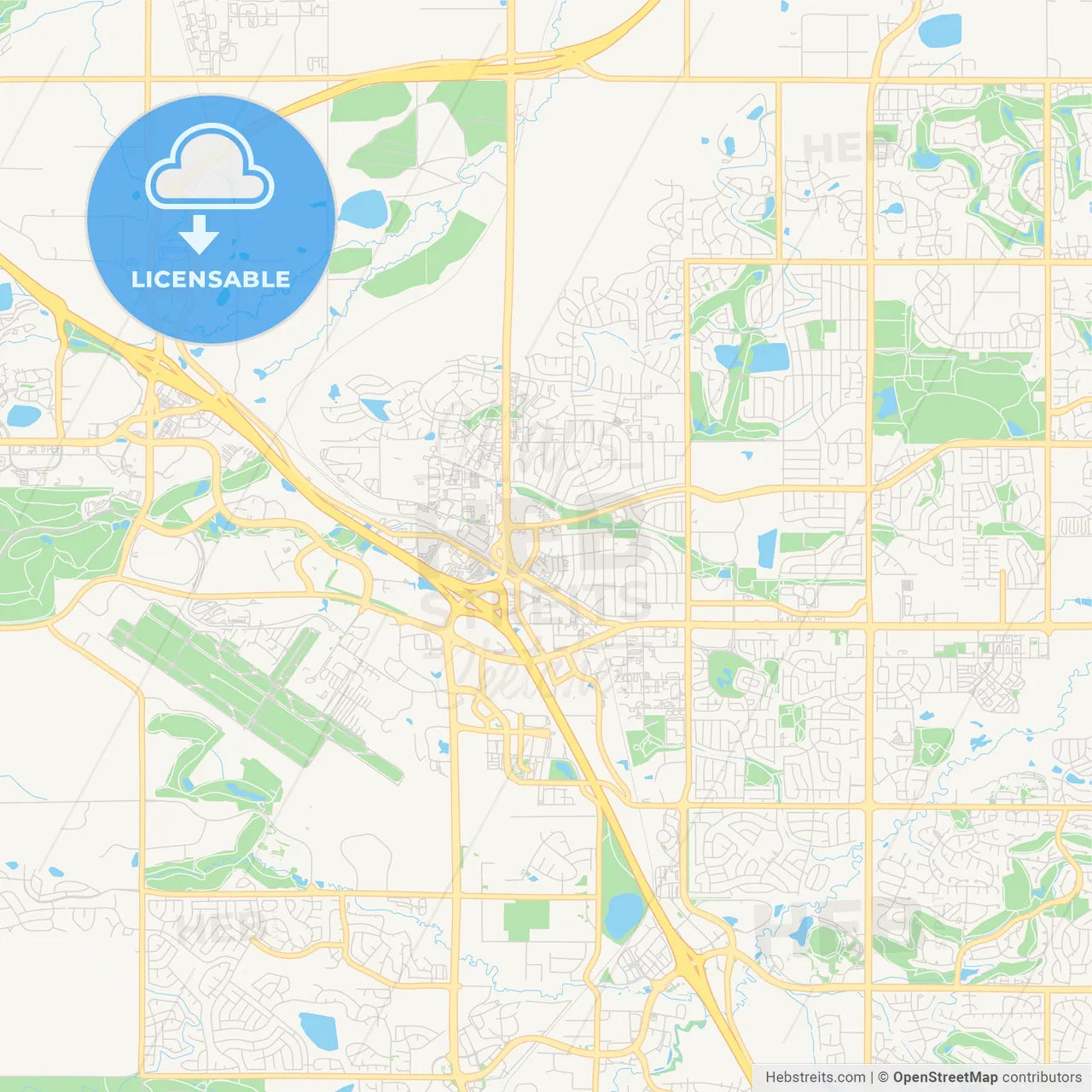 Empty vector map of Broomfield, Colorado, USA