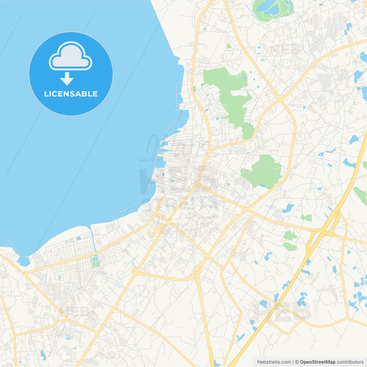 Printable street map of Chaophraya Surasak, Thailand
