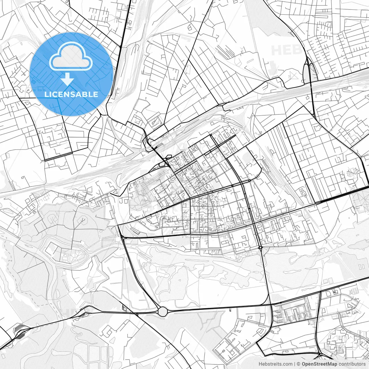 Vector PDF map of Brest, Belarus