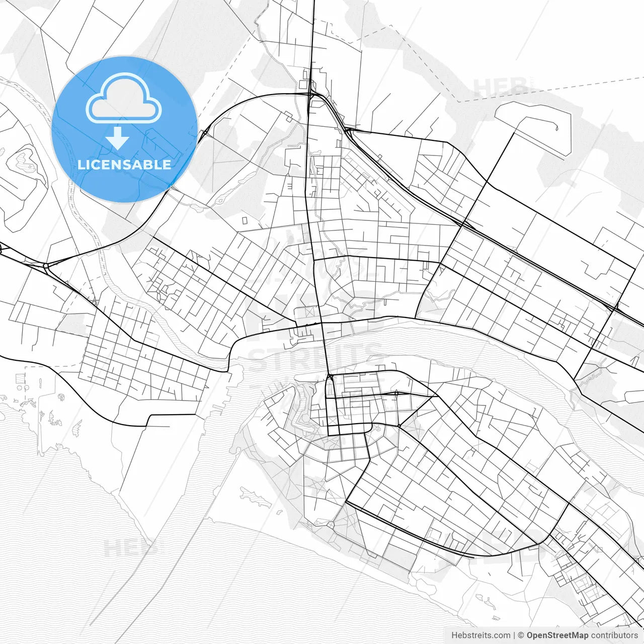 Vector PDF map of Pärnu, Estonia