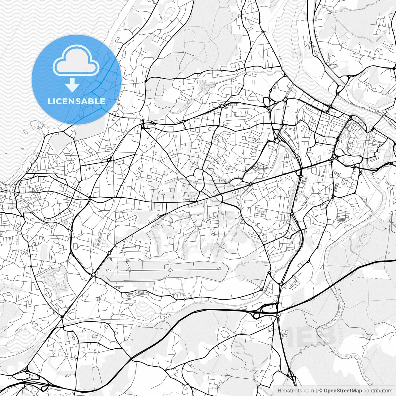 Vector PDF map of Anglet, France