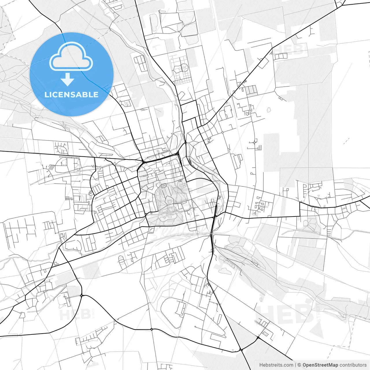Vector PDF map of Gotha, Germany