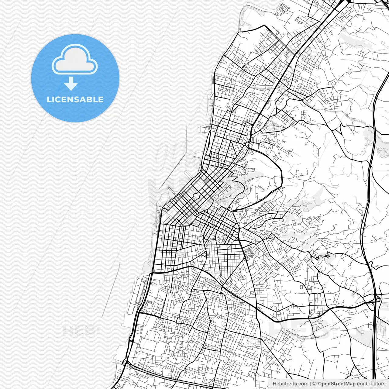 Vector PDF map of Patras, Greece