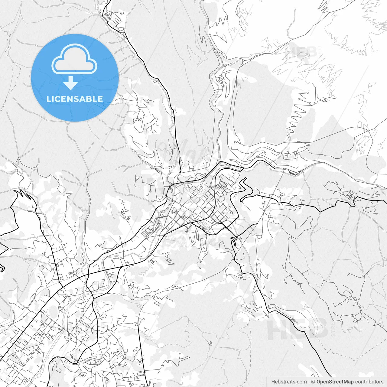 Vector PDF map of Carrara, Italy
