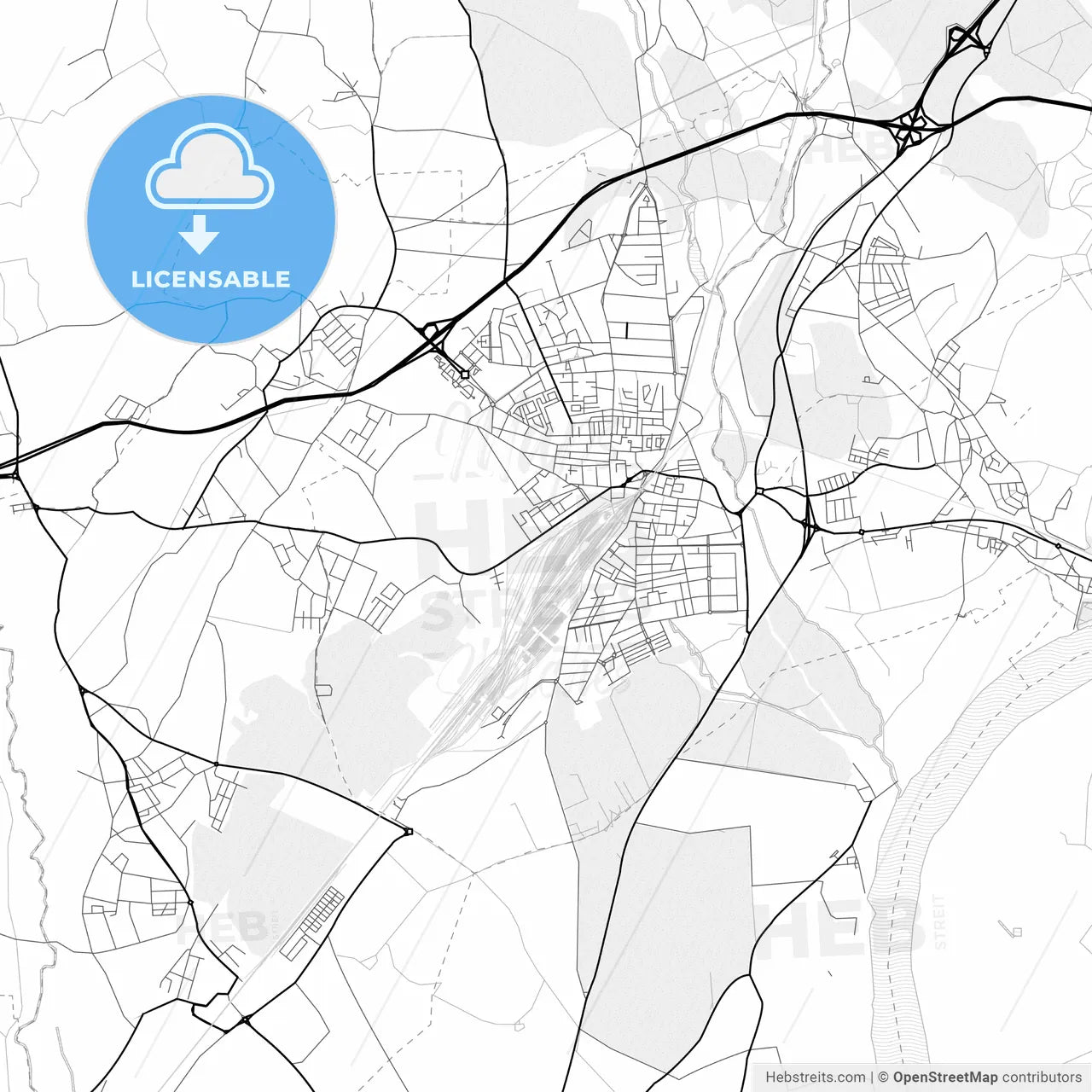 Vector PDF map of Entroncamento, Portugal