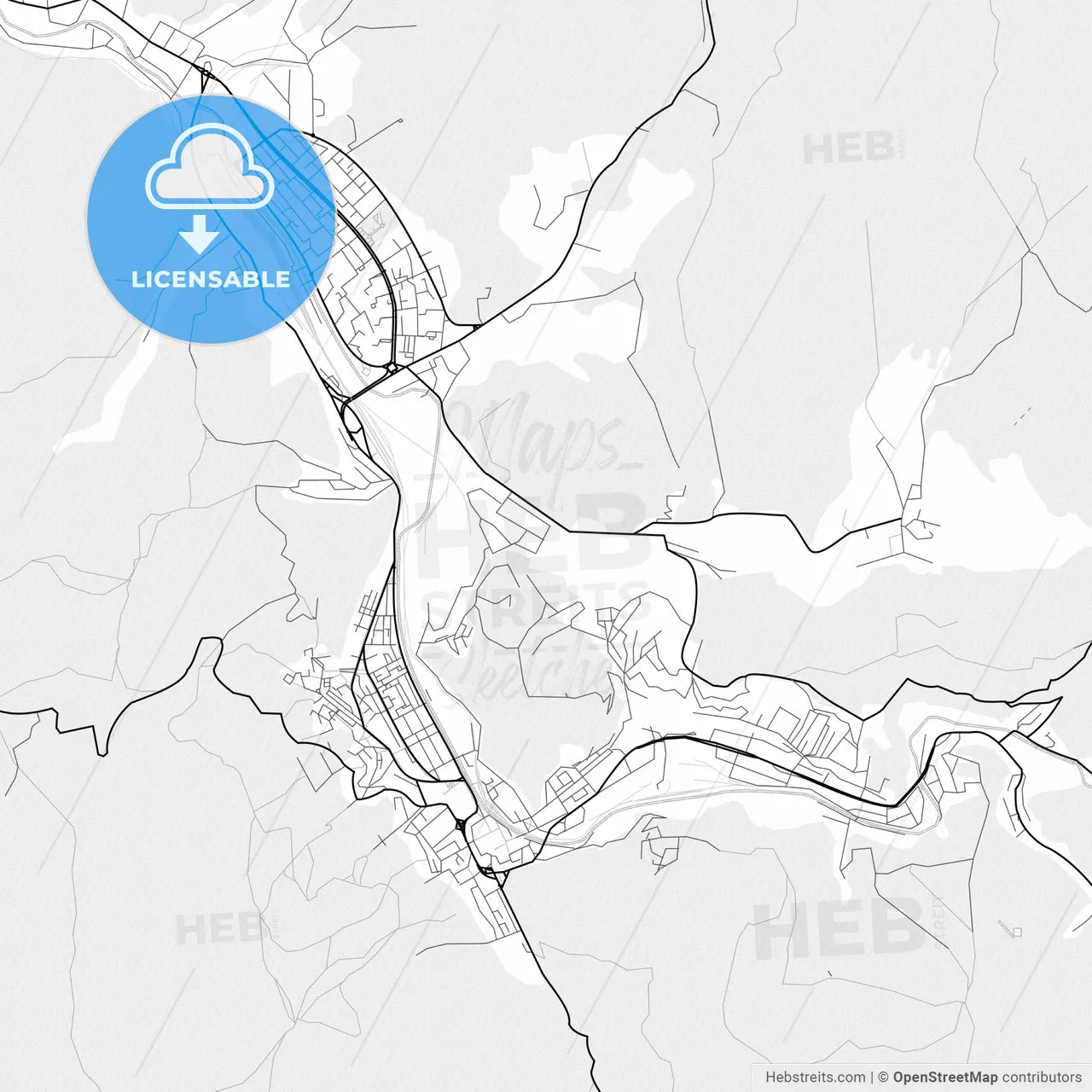 Vector PDF map of Reșița, Romania