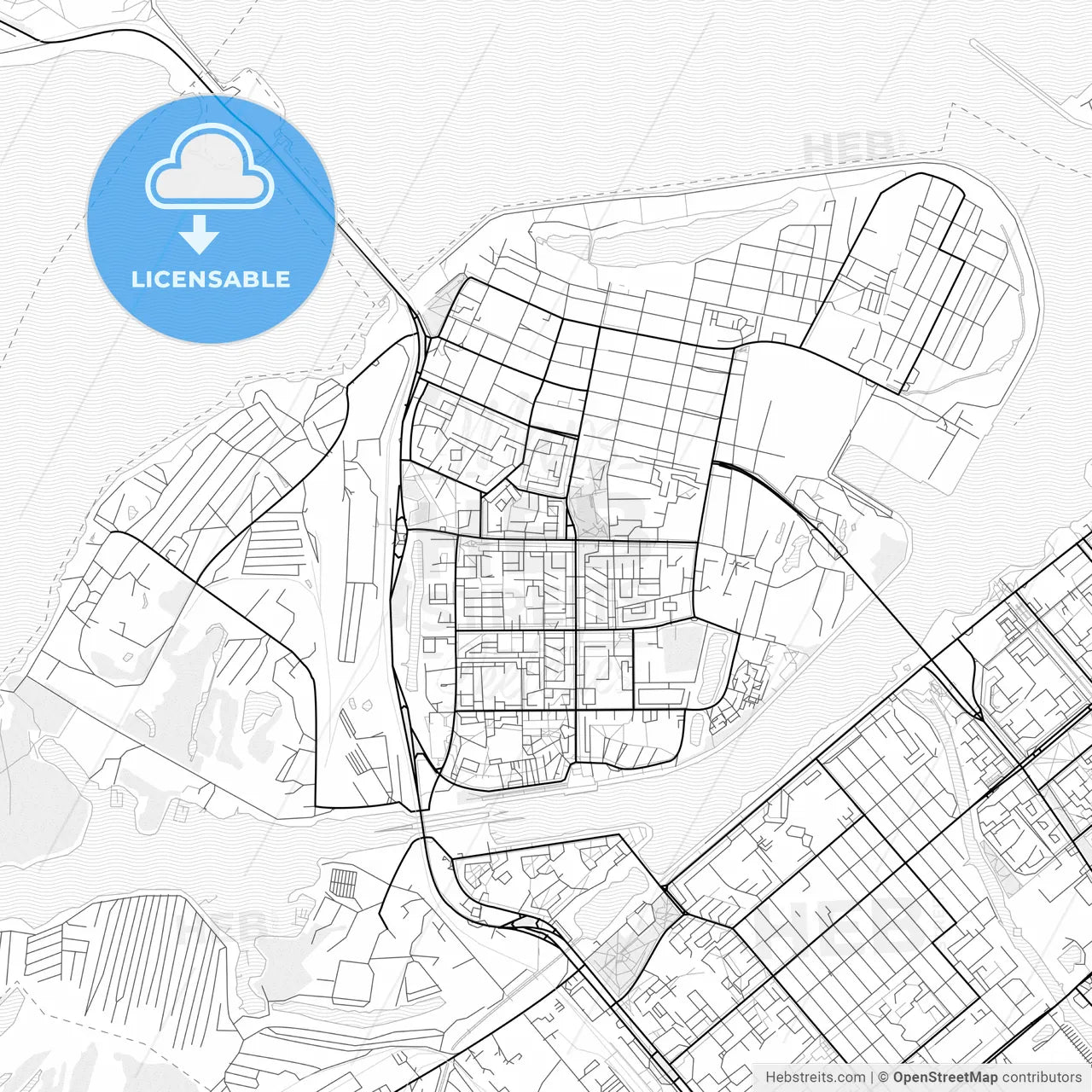 Vector PDF map of Balakovo, Russia