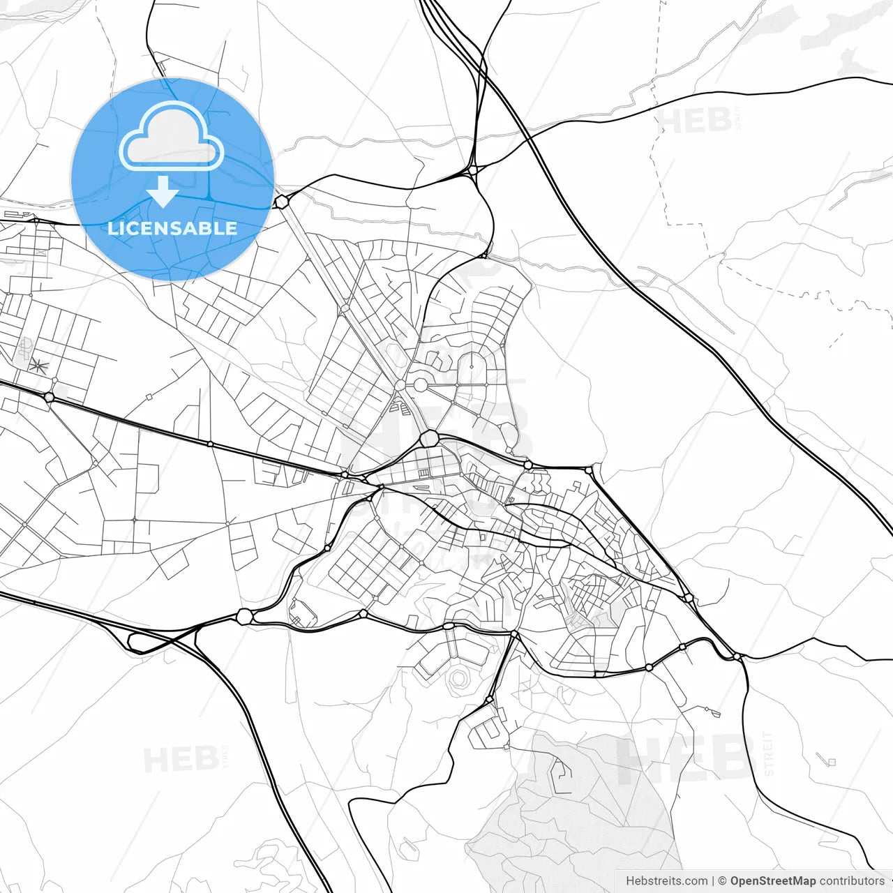 Vector PDF map of Arganda, Spain
