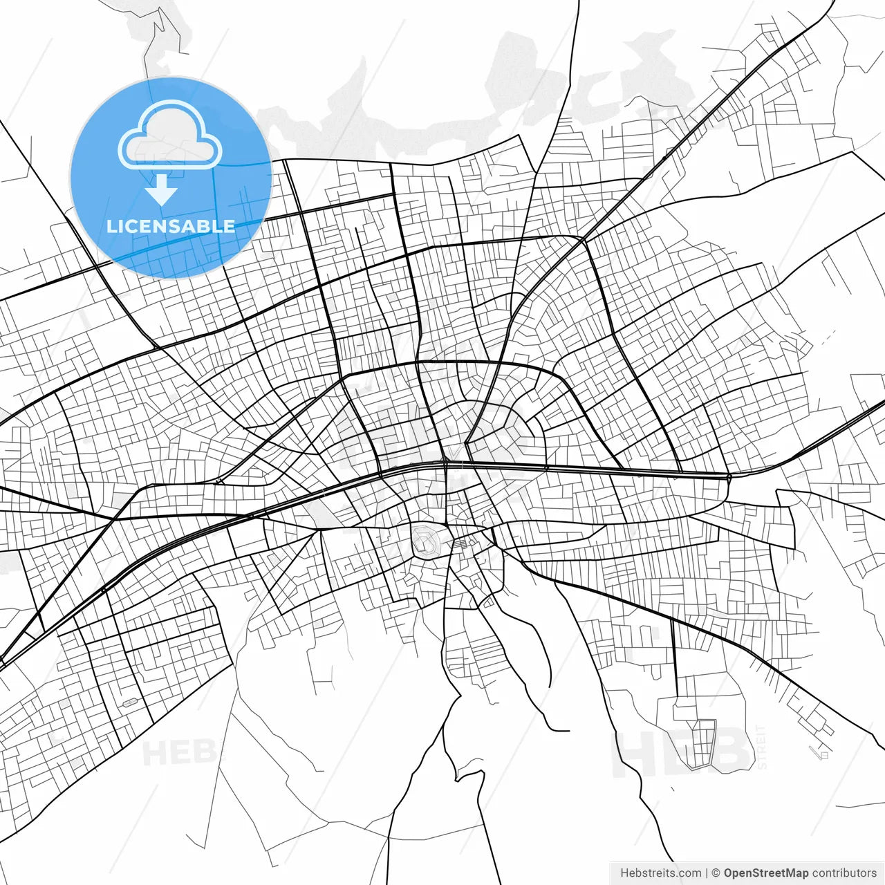 Vector PDF map of Adıyaman, Turkey