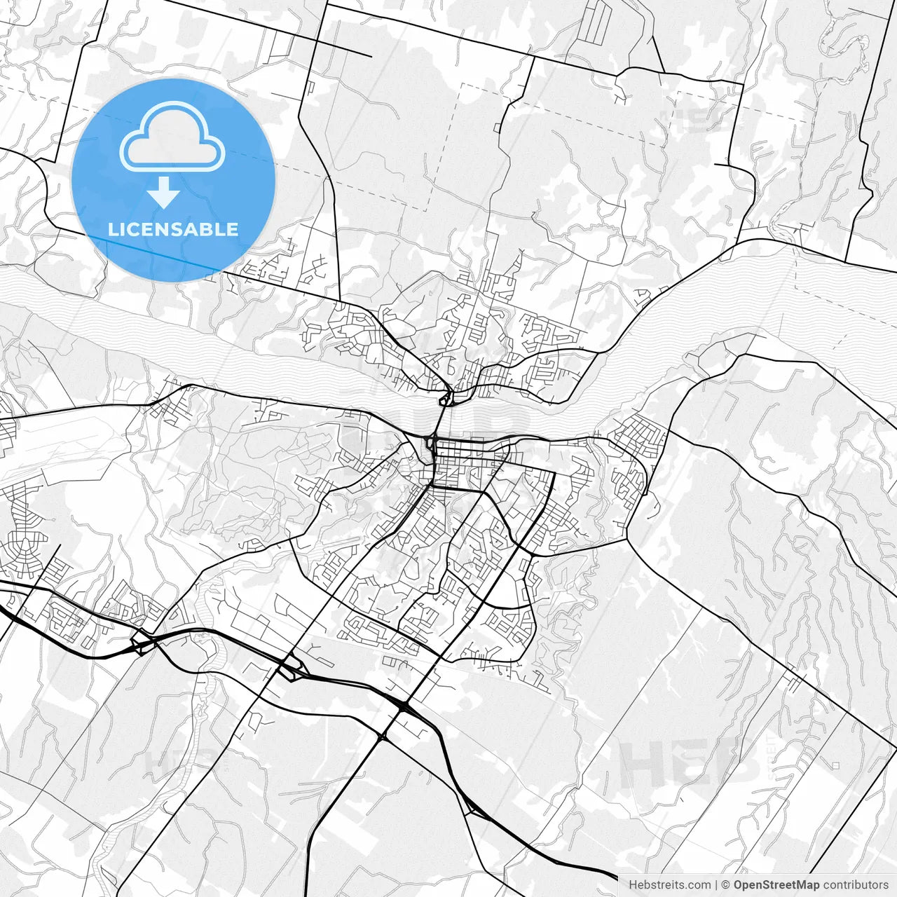 Vector PDF map of Saguenay, Canada